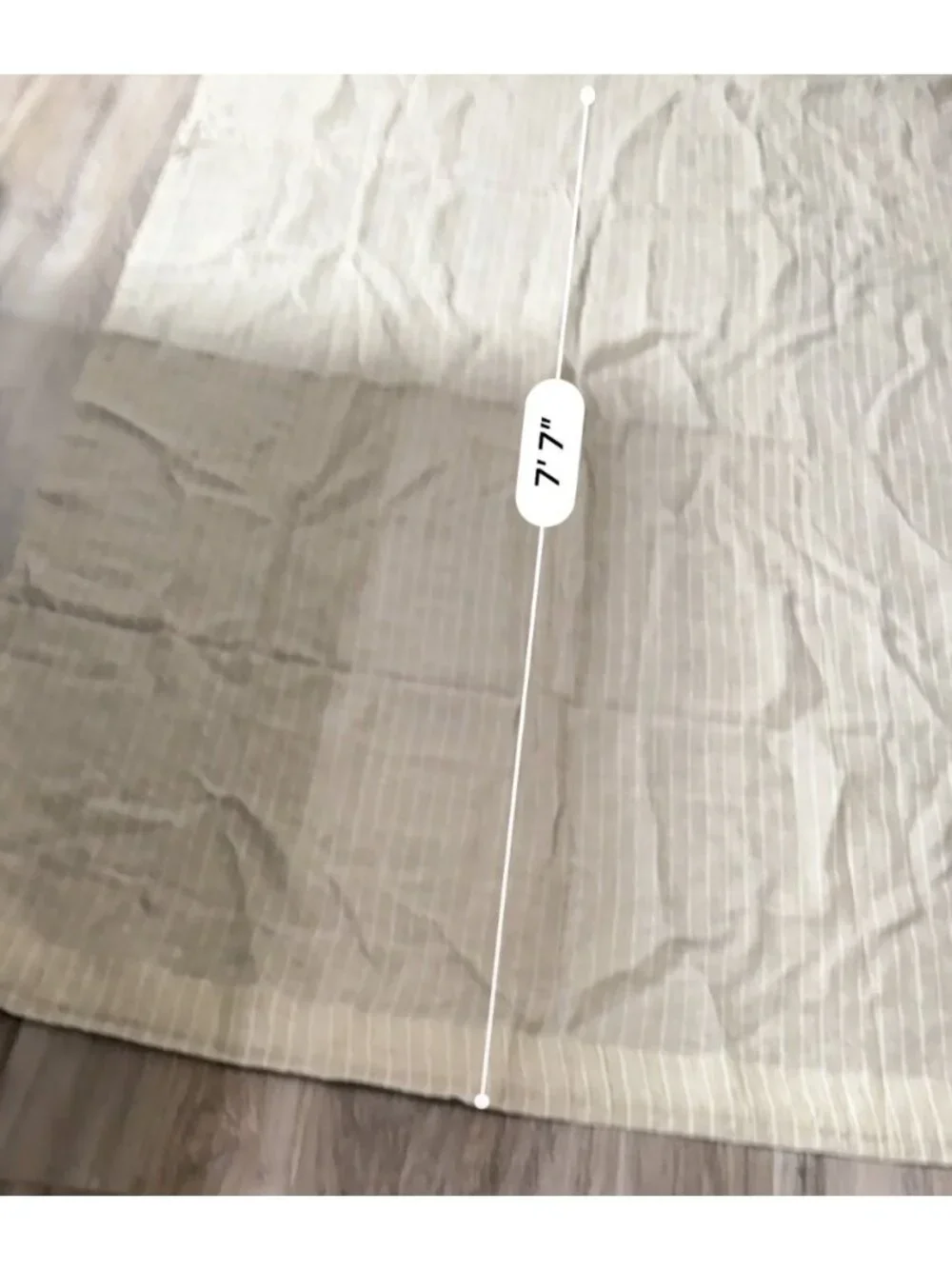 Ikea Birtine Beige Stripe 100% Linen Curtain Panel 57